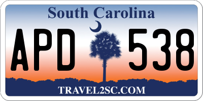 SC license plate APD538