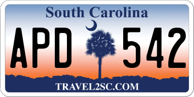 SC license plate APD542