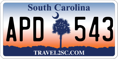 SC license plate APD543