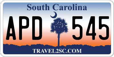 SC license plate APD545