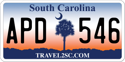 SC license plate APD546