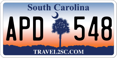 SC license plate APD548