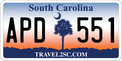 SC license plate APD551