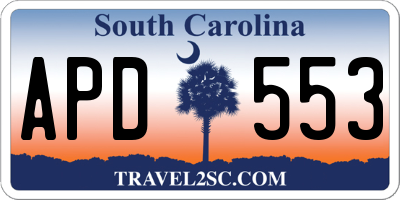 SC license plate APD553