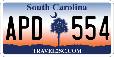 SC license plate APD554