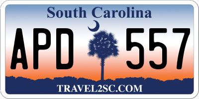 SC license plate APD557