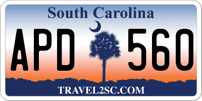 SC license plate APD560