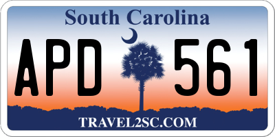 SC license plate APD561