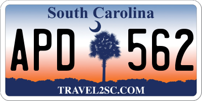 SC license plate APD562