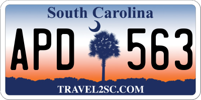 SC license plate APD563