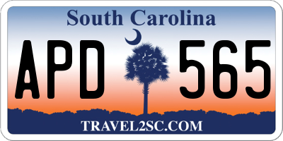 SC license plate APD565