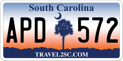 SC license plate APD572
