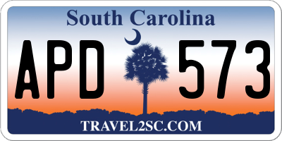 SC license plate APD573