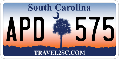 SC license plate APD575