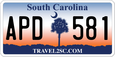 SC license plate APD581