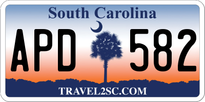 SC license plate APD582