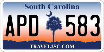 SC license plate APD583