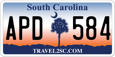SC license plate APD584