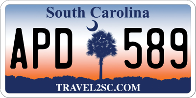 SC license plate APD589