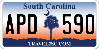 SC license plate APD590