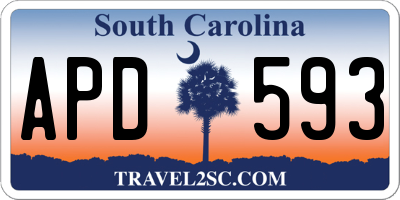 SC license plate APD593