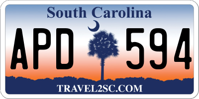 SC license plate APD594