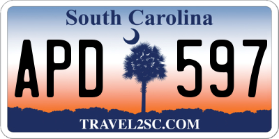 SC license plate APD597