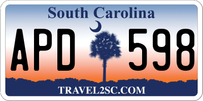 SC license plate APD598