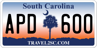 SC license plate APD600