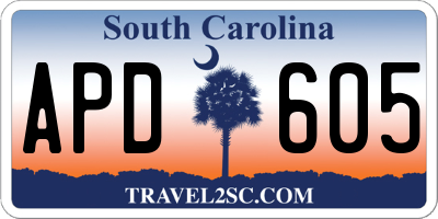 SC license plate APD605