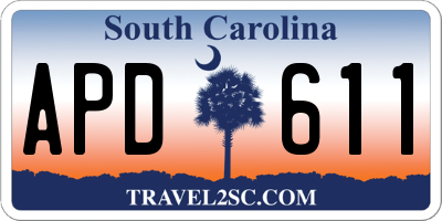 SC license plate APD611