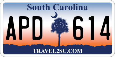 SC license plate APD614