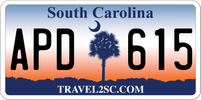 SC license plate APD615