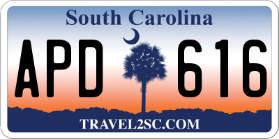 SC license plate APD616