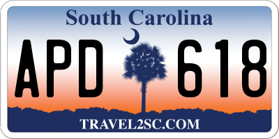 SC license plate APD618