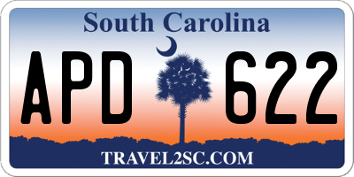 SC license plate APD622