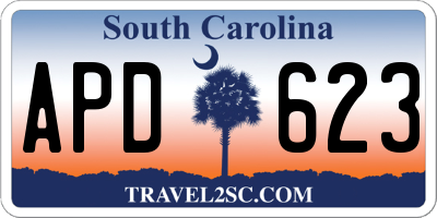 SC license plate APD623