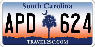SC license plate APD624