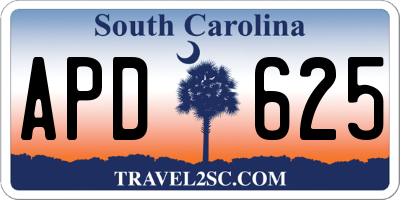 SC license plate APD625