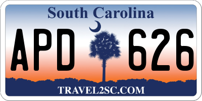 SC license plate APD626