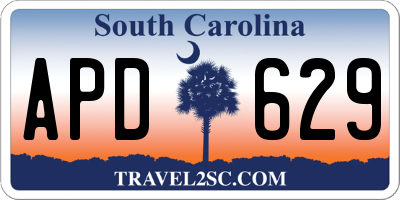 SC license plate APD629