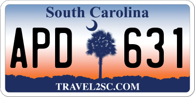 SC license plate APD631