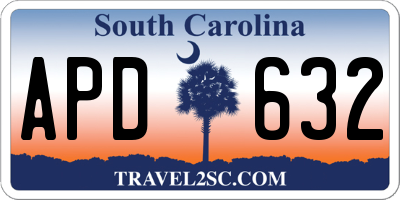 SC license plate APD632