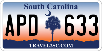 SC license plate APD633