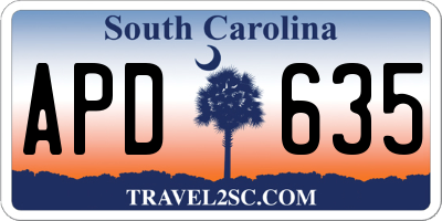 SC license plate APD635