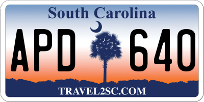 SC license plate APD640
