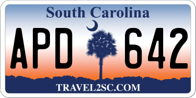 SC license plate APD642
