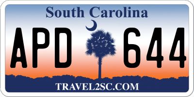 SC license plate APD644