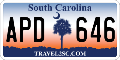 SC license plate APD646
