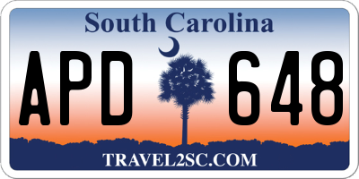 SC license plate APD648